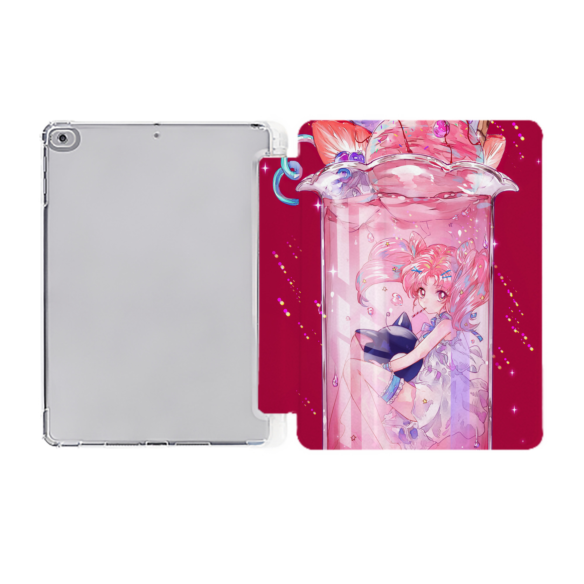 （画像用） 美少女戦士セーラームーン Sailor Moon IPad ケース ペン収納付き 三つ折りスタンド PUレザー×シリコン 対応機種9.5/10.5/10.9インチ